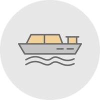 pedale barca linea pieno leggero icona vettore
