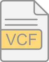 vcf file formato linea pieno leggero icona vettore
