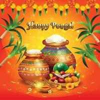 felice giorno pongal concetto vettore