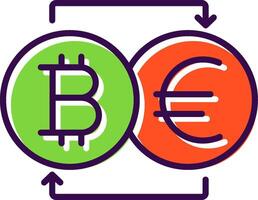 bitcoin changer pieno design icona vettore