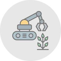 agricolo robot linea pieno leggero icona vettore