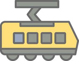 tram linea pieno leggero icona vettore