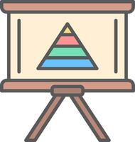 piramide grafico linea pieno leggero icona vettore