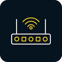 Wi-Fi router linea rosso cerchio icona vettore