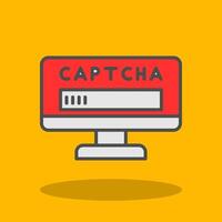 captcha pieno ombra icona vettore