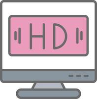 HD linea pieno leggero icona vettore