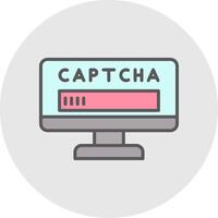 captcha linea pieno leggero icona vettore