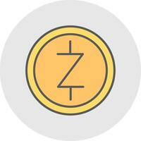 zcash linea pieno leggero icona vettore