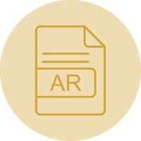 ar file formato linea giallo cerchio icona vettore