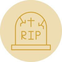 cimitero linea giallo cerchio icona vettore
