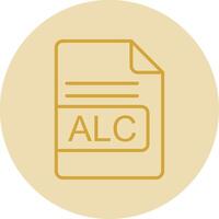 alc file formato linea giallo cerchio icona vettore