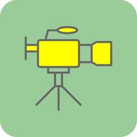 videocamera pieno giallo icona vettore