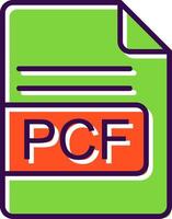 pcf file formato pieno design icona vettore