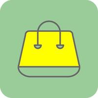 shopping Borsa pieno giallo icona vettore