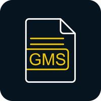 gm file formato linea giallo bianca icona vettore