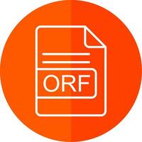 orf file formato linea giallo bianca icona vettore