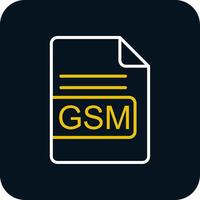 gsm file formato linea giallo bianca icona vettore