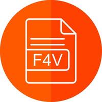 f4v file formato linea giallo bianca icona vettore