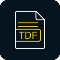 tdf file formato linea giallo bianca icona vettore