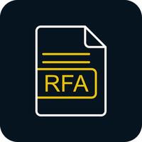 rfa file formato linea giallo bianca icona vettore