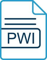 pwi file formato linea blu Due colore icona vettore