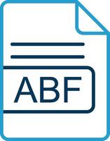 abf file formato linea blu Due colore icona vettore