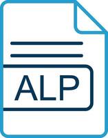 alp file formato linea blu Due colore icona vettore