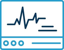 ecg tenere sotto controllo linea blu Due colore icona vettore