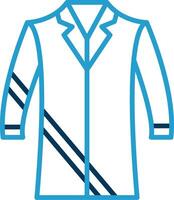 cappotto linea blu Due colore icona vettore