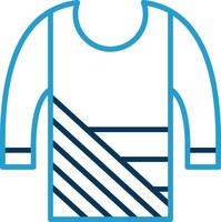 maglione linea blu Due colore icona vettore