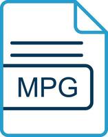 mpg file formato linea blu Due colore icona vettore