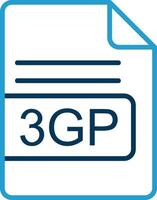 3gp file formato linea blu Due colore icona vettore