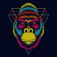 illustrazione vettoriale colorato testa di gorilla