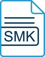 smk file formato linea blu Due colore icona vettore