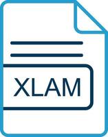 xlam file formato linea blu Due colore icona vettore