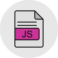 js file formato linea pieno leggero icona vettore