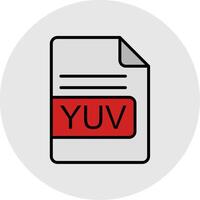 yuv file formato linea pieno leggero icona vettore