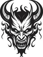 infernale il male diavolo simbolo nel nero maligno marcatura diavolo tatuaggio nel nero circuito integrato stile vettore