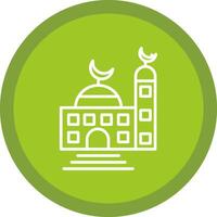 moschea linea Multi cerchio icona vettore
