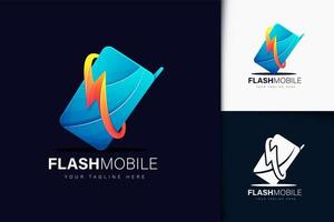 design del logo mobile flash con gradiente vettore