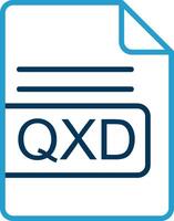 qxd file formato linea blu Due colore icona vettore