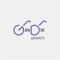 abstract o poster per gandhi jayanti o testo tipografico in vetro del 2 ottobre vettore
