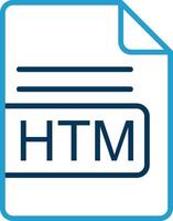 htm file formato linea blu Due colore icona vettore