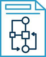 documento linea blu Due colore icona vettore