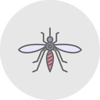 zanzara linea pieno leggero icona vettore
