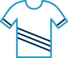 camicia linea blu Due colore icona vettore