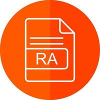 RA file formato linea giallo bianca icona vettore