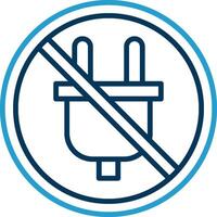 Proibito cartello linea blu Due colore icona vettore