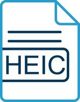 heic file formato linea blu Due colore icona vettore