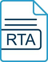 rta file formato linea blu Due colore icona vettore